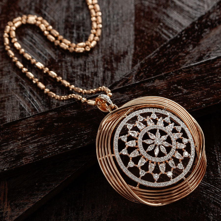 Rose Gold and Diamonds Sunshine Pendant