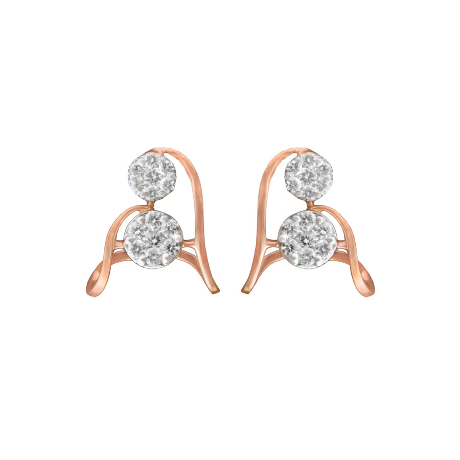 Rose Gold Diamond Studs on a white background