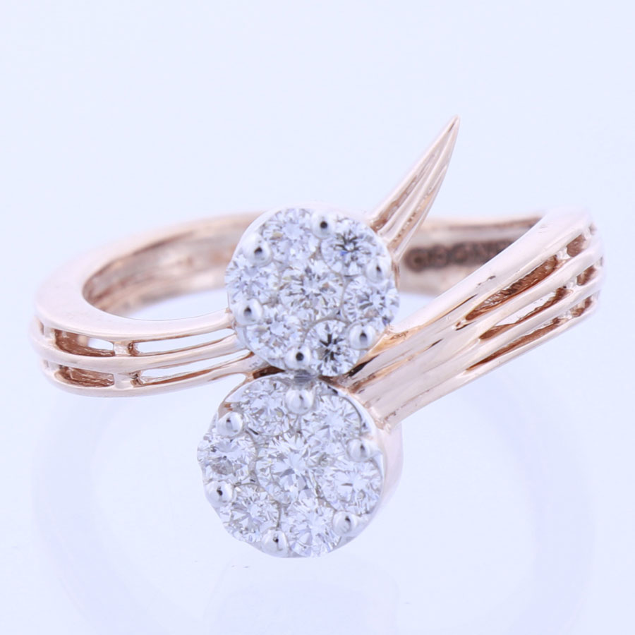 Rose Gold and Diamonds Gala Ring on a white background