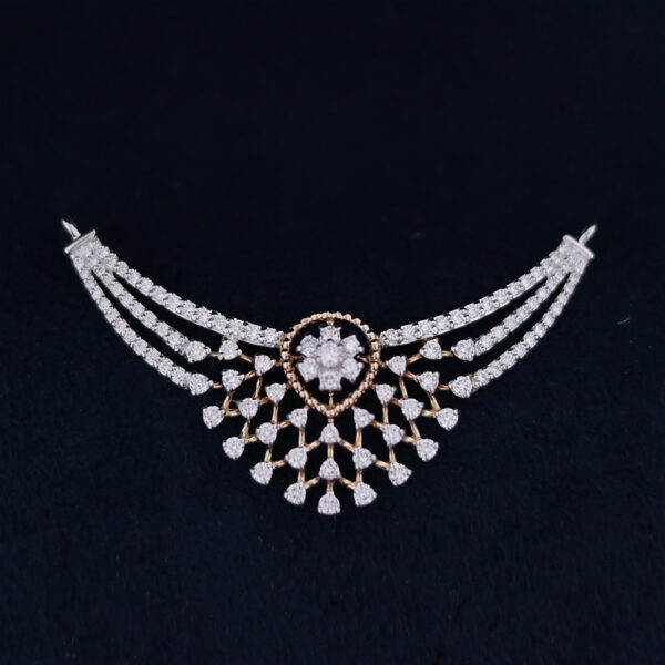 Floral Diamond Pendant on a dark blue background